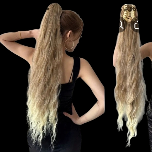 Blonde Wavy Hair Extension 30" Gradient - Picture 1 of 1